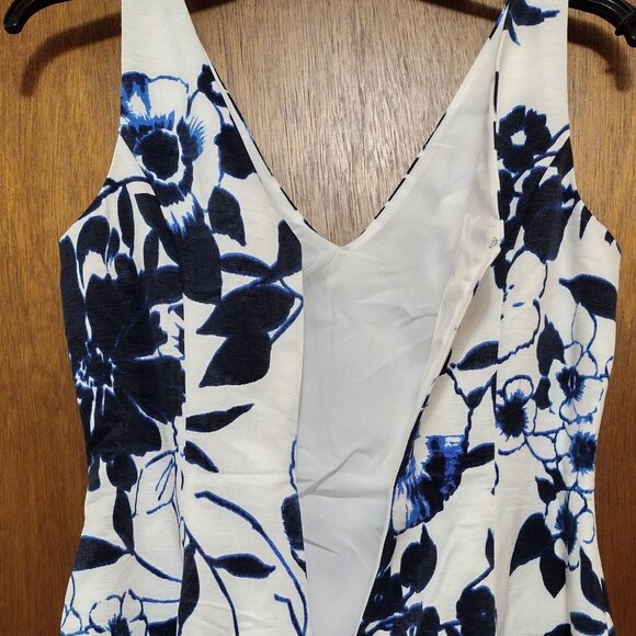 Eliza J Blue & White floral dress w/ hi - lo skirt - Picture 3 of 4